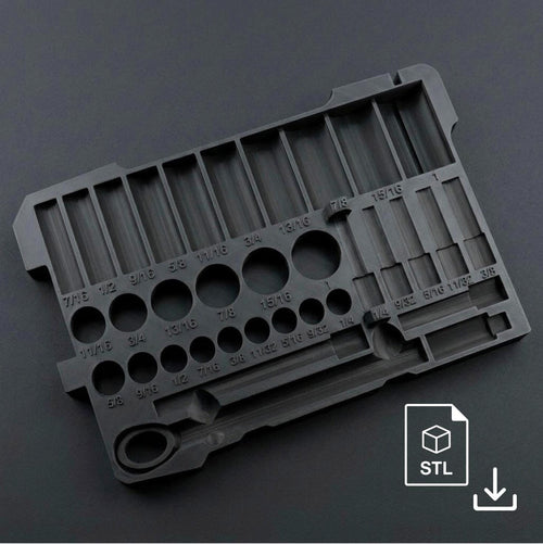 Milwaukee Packout Socket Organizer STL File Tekton 3/8" SAE Socket Tray SKT15101