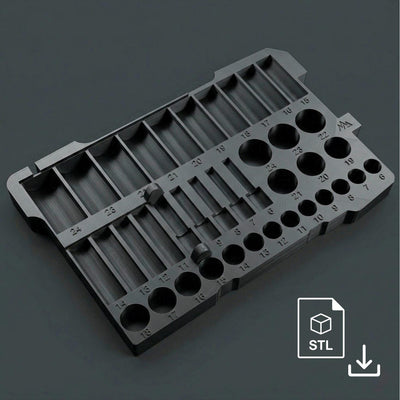 Milwaukee Packout Socket Organizer STL File Tekton 3/8" Metric Socket Tray SHD91211