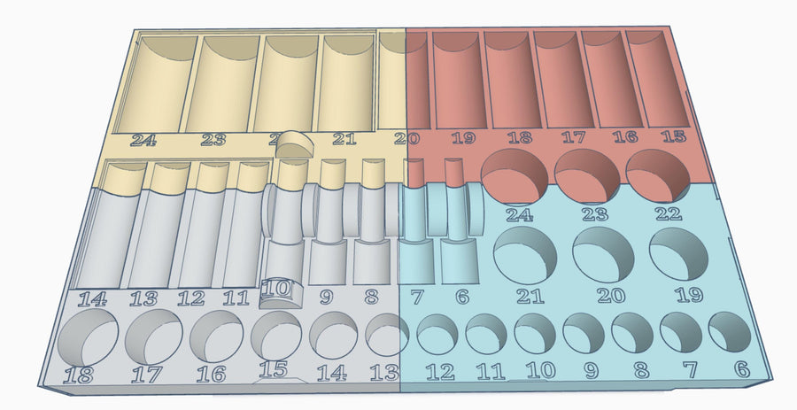 Custom STL File: Milwaukee Packout Low-Profile Compact Organizer for Tekton 3/8 Metric Deep and Shallow Sockets