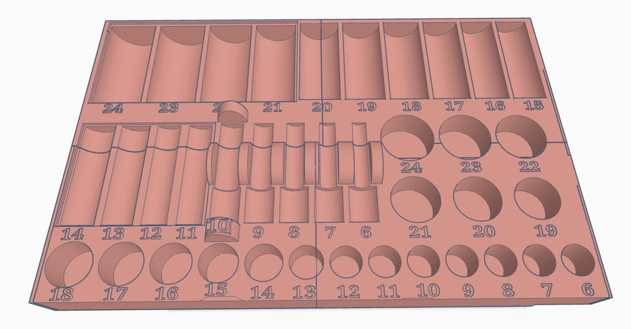 Custom STL File: Milwaukee Packout Low-Profile Compact Organizer for Tekton 3/8 Metric Deep and Shallow Sockets