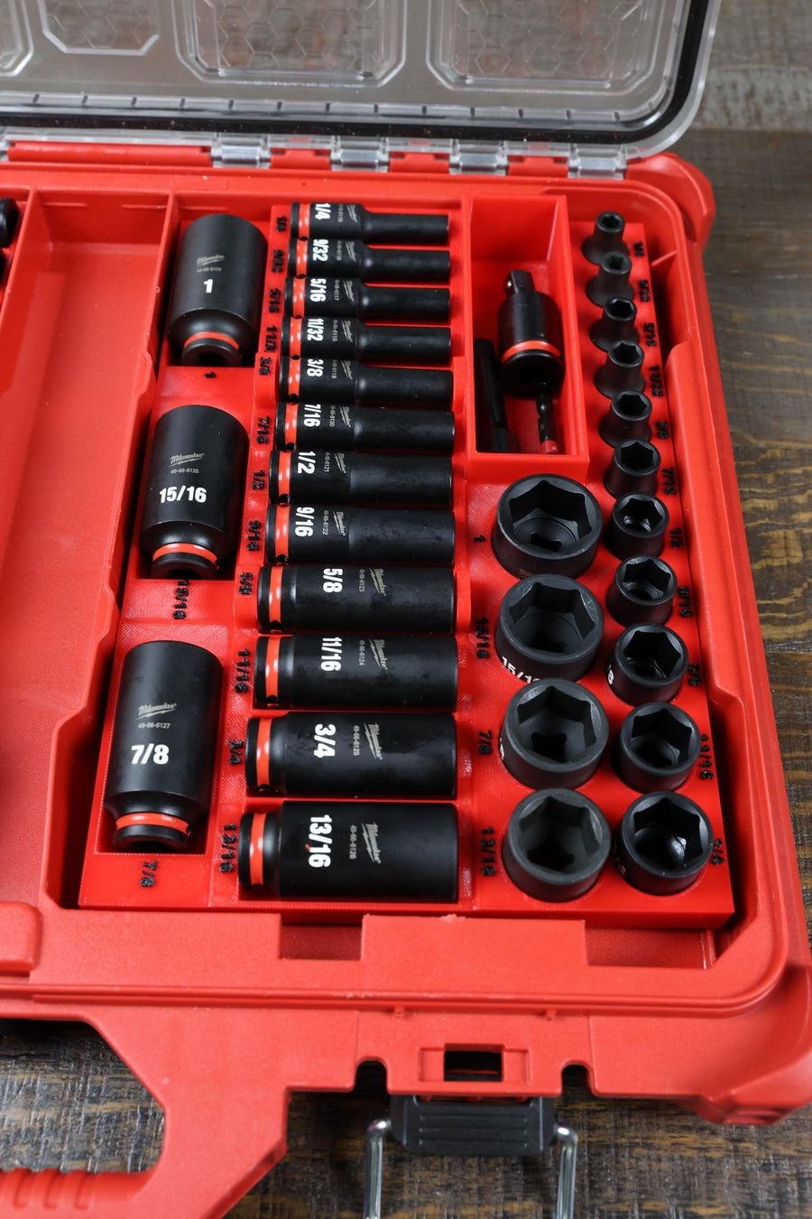 Milwaukee Impact Socket Organizer for Packout Low Profile, 3/8" Drive No-Skip