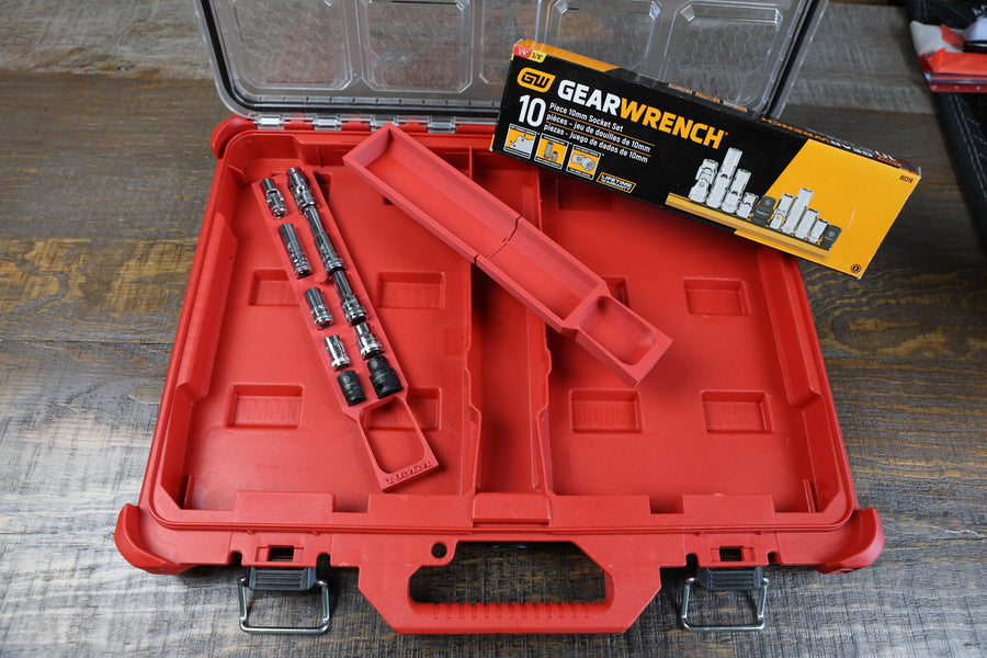 Custom STL File: Milwaukee Packout Low-Profile Organizer Center Section for Gearwrench 10mm Socket Set