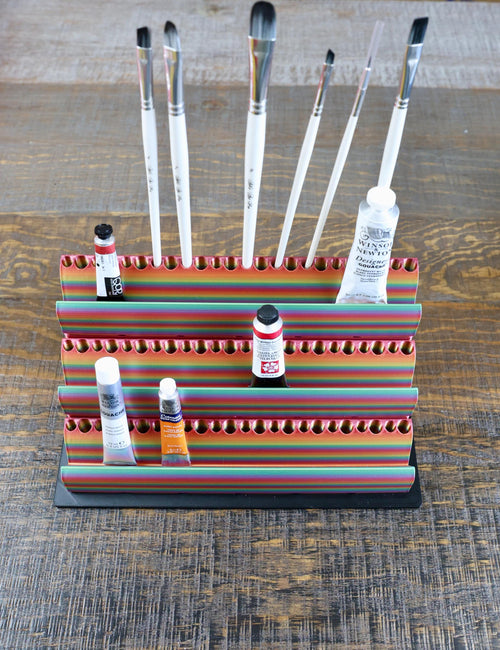 DIGITAL STL FILE – Gridfinity Watercolor Paint & Brush Organizer – Modular Art Desk Storage