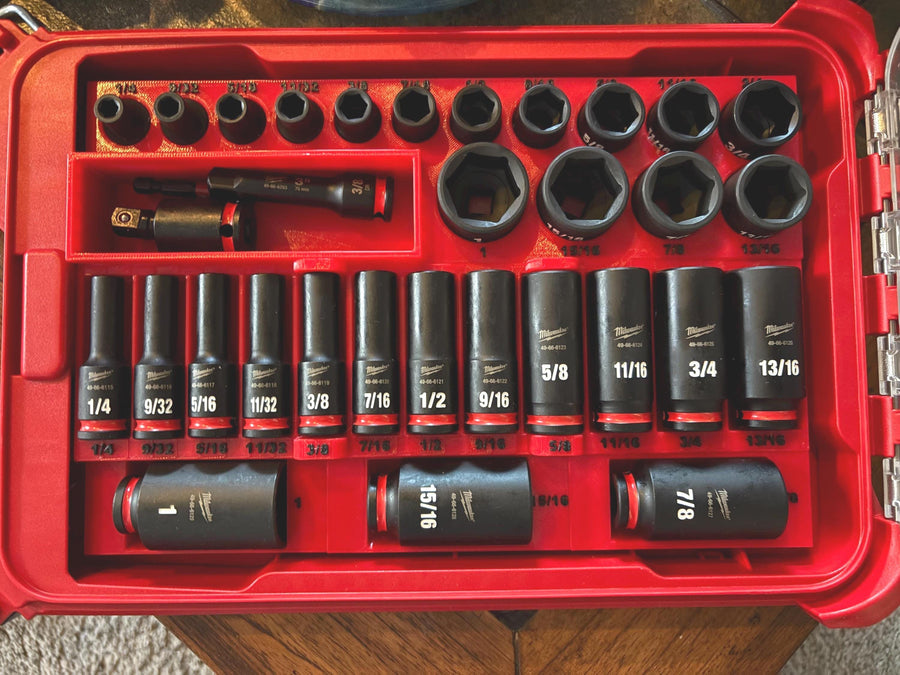 Milwaukee Impact Socket Organizer for Packout Low Profile, 3/8" Drive No-Skip