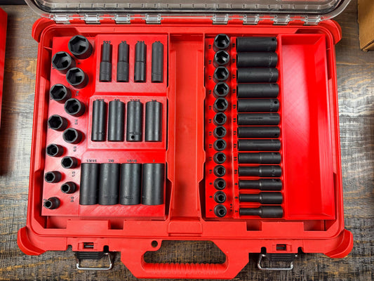 Icon 3/8" Drive Metric, SAE, and Swivel Impact Socket Tray Set for Packout Organizers
