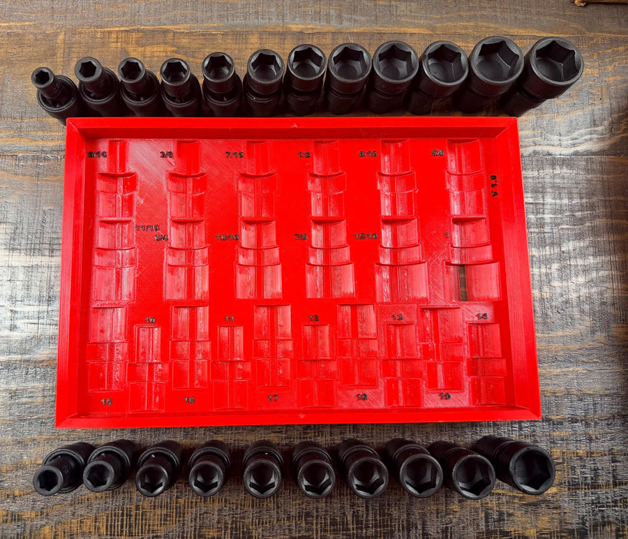 Milwaukee Packout Swivel Socket Organizer 3D Printed Icon 59745 59747 3/8 SAE Metric Impact Socket Tray Mechanic Gift