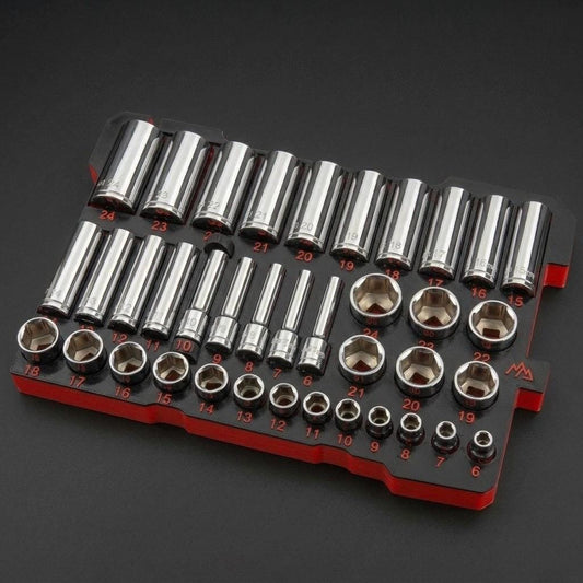 Milwaukee Packout Socket Organizer 3D Printed Tekton 3/8" Metric Socket Tray SHD91211 Mechanic Gift