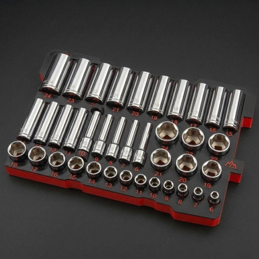Milwaukee Packout Socket Organizer 3D Printed Tekton 3/8" Metric Socket Tray SHD91211 Mechanic Gift