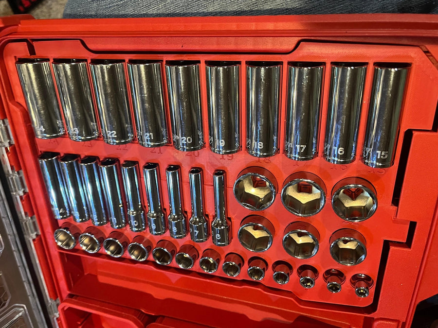 Milwaukee Packout Socket Organizer STL File Tekton 3/8" Metric Socket Tray SHD91211