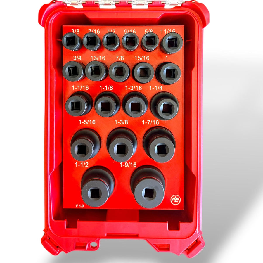Milwaukee Packout Socket Organizer 3D Printed 1/2 Shockwave SAE Deep Impact Socket Tray 49-66-7012  Gift for Him