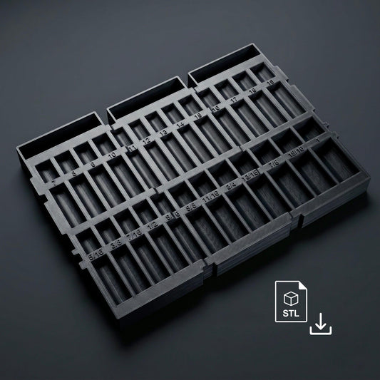 Bauer Modular Drawer 71125 Icon 3/8 Socket Tray STL Files SAE Metric Harbor Freight 3D Print Files