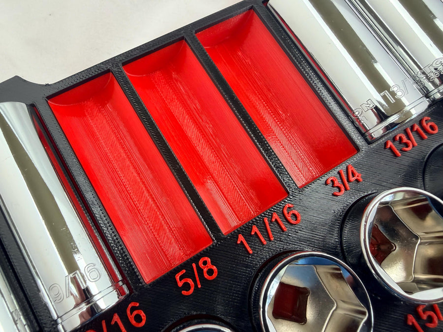 Milwaukee Packout Socket Organizer 3D Printed Tekton 3/8" SAE Socket Tray SKT15101 Mechanic Gift