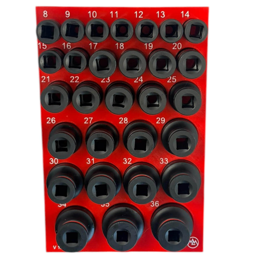 Milwaukee Packout Socket Organizer, 3D Printed, 1/2 Shockwave Metric Deep Impact Socket Tray 49-66-7015, 29 Sockets 8mm to 36mm,Gift for Him