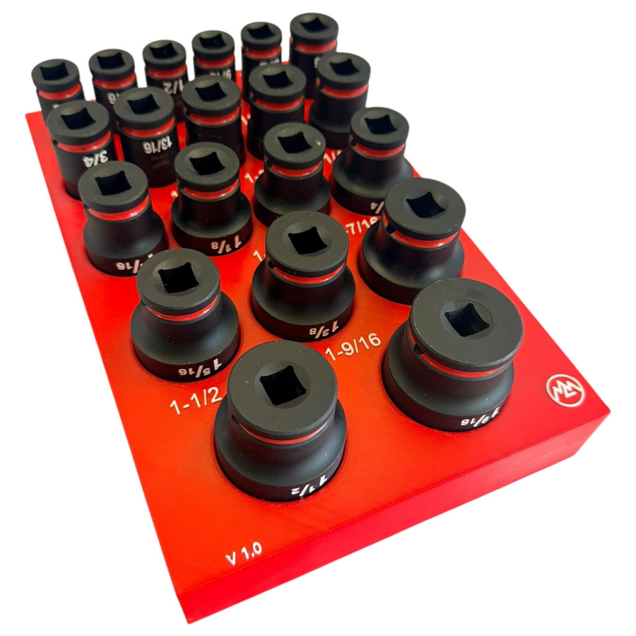 Milwaukee Packout Socket Organizer 3D Printed 1/2 Shockwave SAE Deep Impact Socket Tray 49-66-7012  Gift for Him