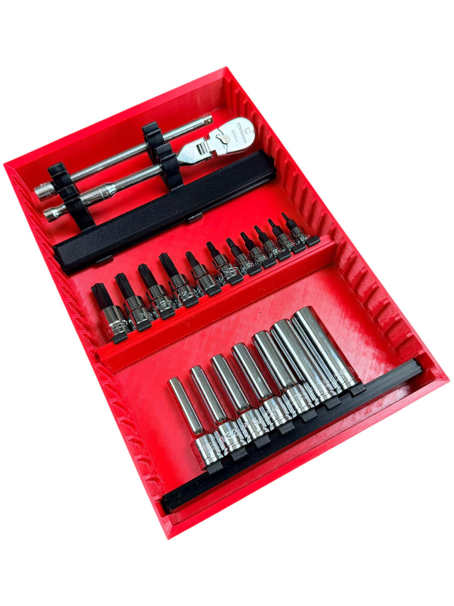 Milwaukee Packout FlexRail Universal Socket Organizer Starter Kit — Rotating Rail System, Compatible Tool Organizer Fathers Day Gift