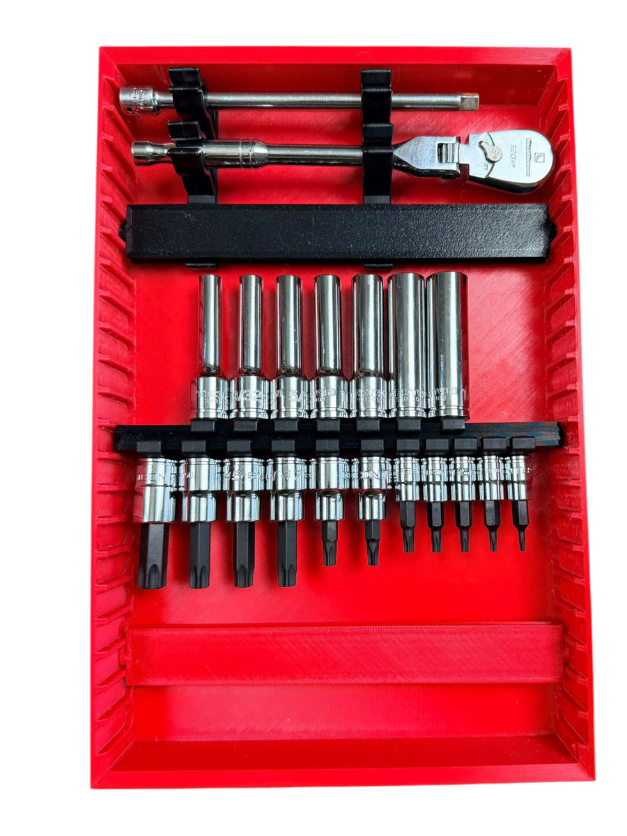 Milwaukee Packout FlexRail Universal Socket Organizer Starter Kit — Rotating Rail System, Compatible Tool Organizer Fathers Day Gift