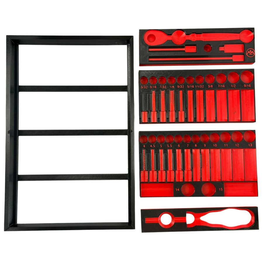 Milwaukee Packout Tekton SKT05303 Socket Organizer Modular 3D Printed 1/4 SAE Metric Tray System