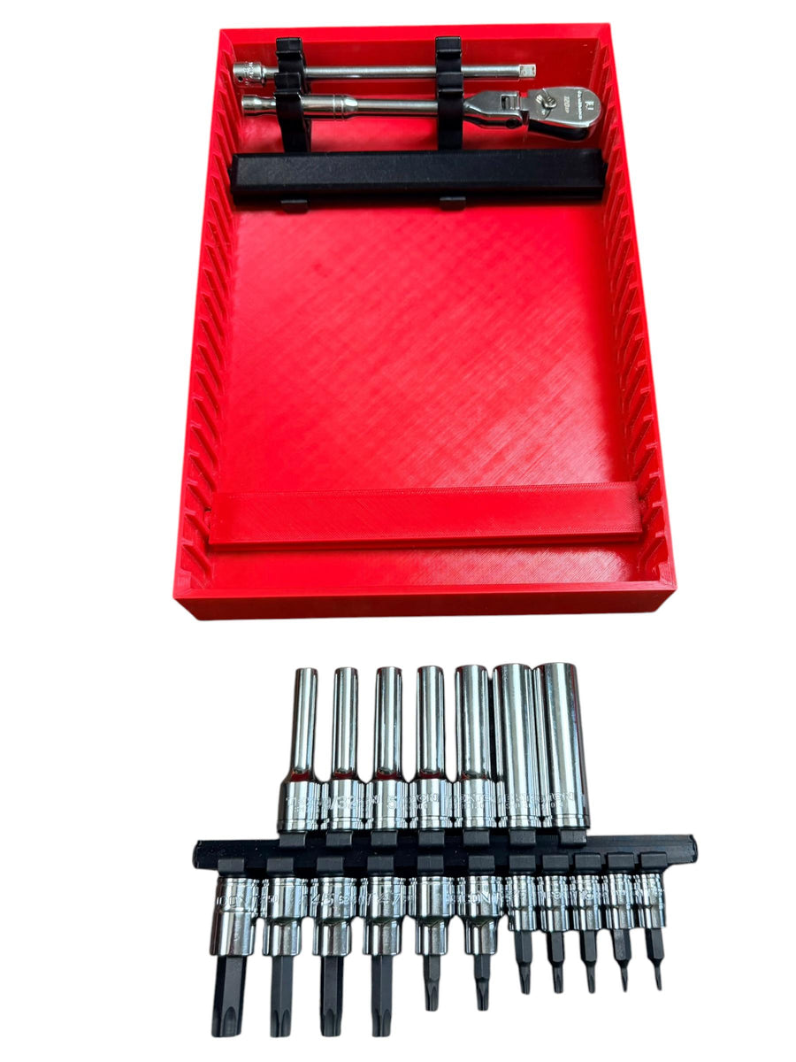 Milwaukee Packout FlexRail Universal Socket Organizer Starter Kit — Rotating Rail System, Compatible Tool Organizer Fathers Day Gift