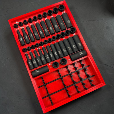 Milwaukee Packout Sunex 1848 1/4" SAE Metric Socket Organizer Modular Tray System 48-Piece Impact Mechanic Gift