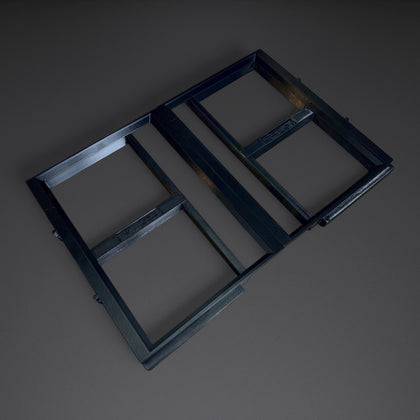 Black Mountaineer Maker adapter for the Klein MODbox 54844MB drawer, all pieces shown together from above
